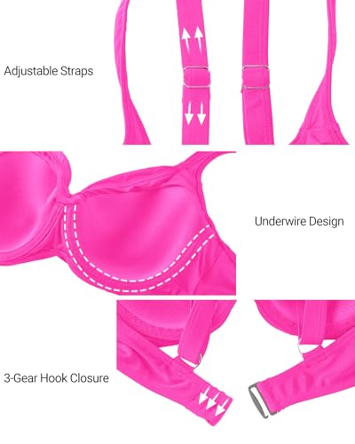 Image of Women Underwire Bikini Tops - Push Up Swim Top Only Bra Padded Bathing Suit Top 2025 Swimsuit Tops