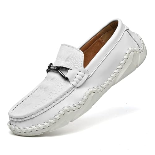 Men’s Casual Leather Fashion Slip On Loafers Shoes Moccasins Driving Shoes Hand-Made Dress Shoes Soft