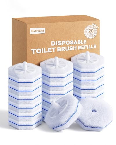 20 Count Toilet Wand Refills for Clorox 5X Cleaning Power Toilet Bowl Cleaners & High-Density Disposable Toilet Scrubber Refill - No Falling Apart Instant Foam for Bathroom Cleaning