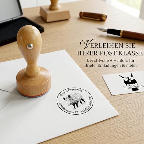 Stempel Wildschwein - mit persönlicher Adresse Wildtiere Geschenk für Jäger