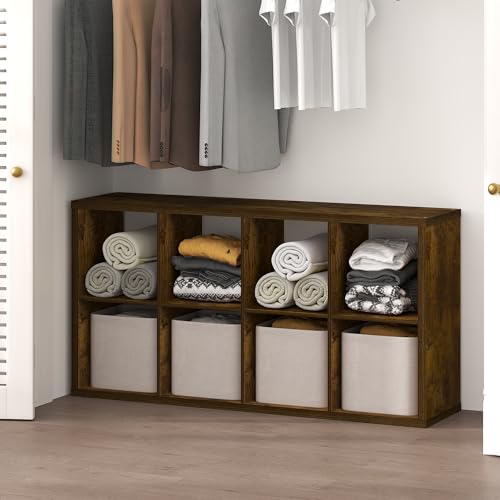 Image of Furinno Cubic Extra Thick 8-Cube Closet Organizers and Storage, Amber Pine | 14.6 x 30 x 58 in, Open Shelf Closet Storage, Closet Organizer, for Wardrobe, Bedroom, Living Room