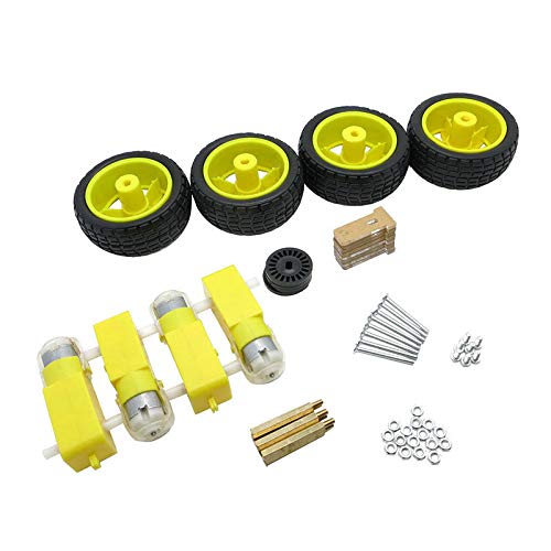 Kit de châssis de voiture intelligent 4WD pour Arduino - Évitement d'obstacles - Suivi de ligne - Structure PCB - Kit de robotique éducatif à monter soi-même avec moteurs à engrenages et
