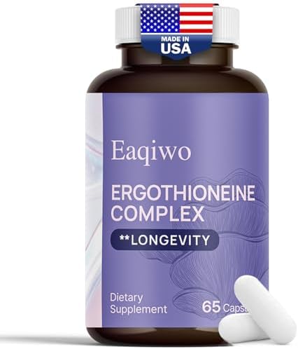 L-Ergothioneine,11-in-1 Mushroom Supplement, Antioxidants Supplement for Women with Resveratrol, PQQ, Spermidine, Collagen Peptides, Hyaluronic Acid, Vitamin C&E, Ceramide & SOD (65 Capsules)