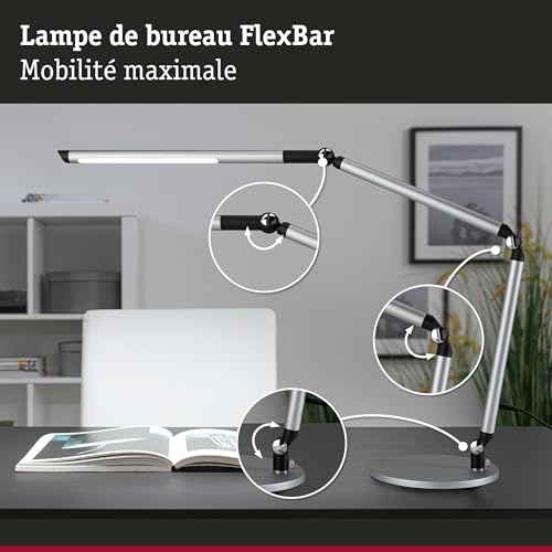 Lampe de bureau LED FlexBar Paulmann pour télétravail et lecture