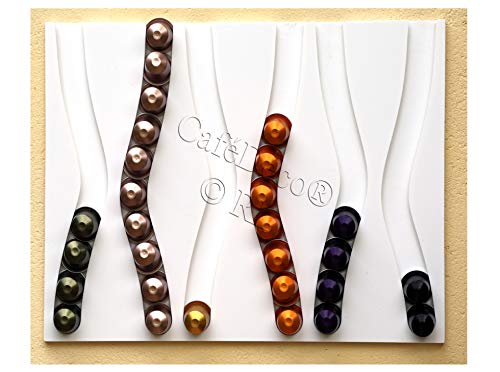 Cafedeco Portacapsule compatibile con capsule nespresso 6DB capacità 60 capsule 33x29x1cm