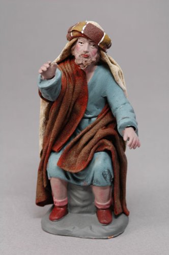 Santon Oliver Berger assis 12 cm figurine habillée de Noël