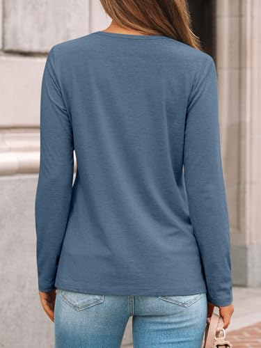 Image of AUTOMET Women's Long Sleeve Tops Loose Fit Shirts Casual Crewneck Tunics