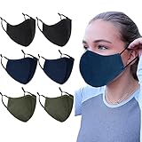 BeatBasic Black Cloth Face Mask,3 Ply BB-9201 Material, Reusable Fabric Washable for Men Women Adult