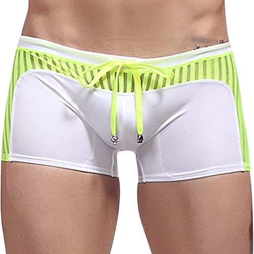 JEShifangjiusu Men'S Swim Trunks Boxers Swimwear Swimming Trunks Drawstring Stripe Bulge Low Waist Boxer Briefs Swimsuit2