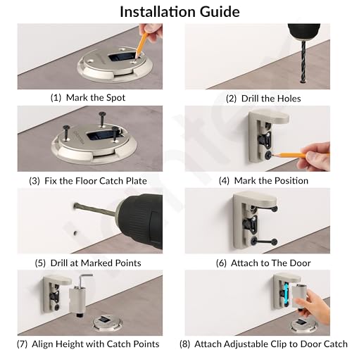 Image of Plantex Door Stopper for Home /Floor Mounted Door Stopper /Door Holder /Door Stoppers for Hotel /Office /Stops for Door -Pack of 1 (Satin)