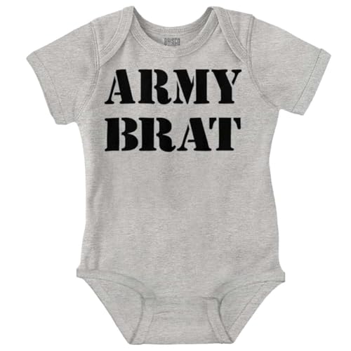 Brisco Brands Army Brat Funny Military USA Child Baby Romper Boys or Girls