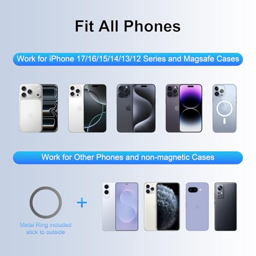 Vacuum Magnetic Suction Phone Holder,360° Adjustable Magnetic Car Phone Holder ,Foldable and Retractable Hands-Free Suction Cup Phone ,Phone Holders for Your Car/Gym/Mirror Mount for iPhone & Android - Image 5