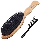 Kent CS1B Cherry Wood Veneer Clothes Brush - Pure Black Bristle Garment Lint Remover