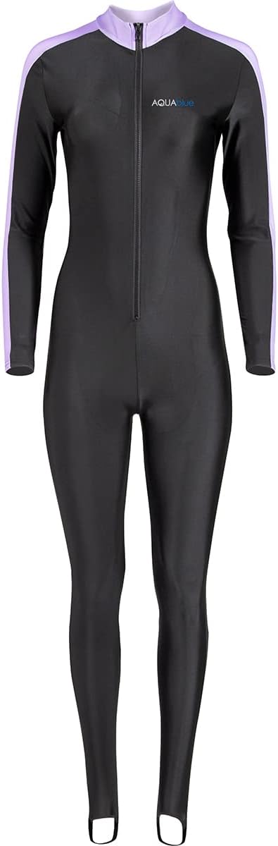 Aqua Blue Sport Skin Spandex Super-Stretch Body Suit, Perfect for Surfing, Diving, Snorkeling, All Water Sports. 50+ UPF : Sports & Outdoors