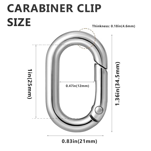 Lebatsion 10Pcs Metal Spring Oval Rings Round Carabiner Key Ring Clip For Keychain Buckle thumb #1