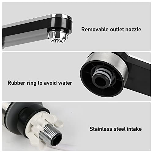 Elektrischer Wasserhahn 3KW Sofortiger Warm Wasserhahn, Elektrische Heizung KüChenarmatur mit 360° LED Temperaturanzeige, Mischbatterie Edelstahl Armatur Wasserhahn