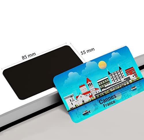 Image of dhcrafts Rectangular Rubber Fridge Magnet /Magnetic Card Blue France Cannes Design Pack of 1 (8.6cm x 5.4cm)