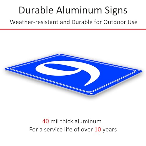 Image of Premium Aluminum Number Signs 6, Metal 12 inch X 8 inch Blue Numbered Signs Outdoor for Parking Lots, Floor, Dock, Court, Aisle, Field, High Visibility, No Fade, Weather-resistant