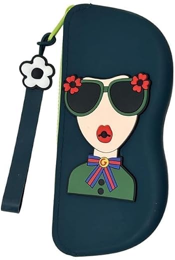 ORVENIX Sunglasses Cases, Pack of 1 Fashion Cartoon Silicone Eyeglasses Organizer Case Zipper Silicone Storage Pouch with ...