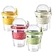 Shopivaa vasetto per yogurt da 600 ml per colazione, muesli, avena notturna, con coperchio a cucchiaio, in plastica a tenuta stagna, lavabile in lavastoviglie (set da 4)