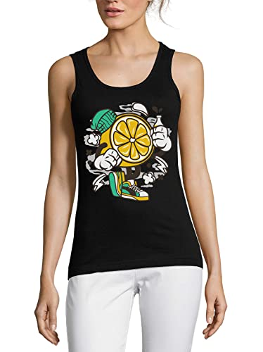T-shirt débardeur en coton pour femme noir imprimé humoristique