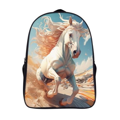 Mochila infantil de caballo 3D y bolsa de viaje escolar ligera para niños y niñas de primaria