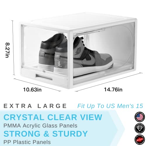 Premium Reinforced Acrylic Sneaker Boxes. Hat Organizer Box. Clear Hat Storage Containers. Sneaker Storage For Sneakerheads. Upgrade Drawer Type Shoe Boxes Clear Plastic Stackable. Collapsible Shoe Rack Storage Organizer. Foldable Shoe Storage Boxes. Shoe Container Stackable. Shoe Bin. Zapateros Organizador Para Closet. Large Drop Front Shoe Box With Lids. Shoe Box Storage Containers. Transparent Cap Box Hat Rack Storage Box. Shoe Case. White. Fit Men Size Up To 15 (X-Large) Easy Instructions. #TOP3