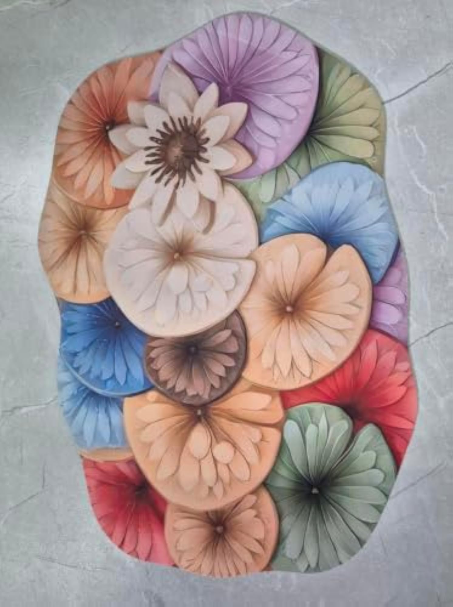 Water Absorbent Rectangular Flower Mat for Home
