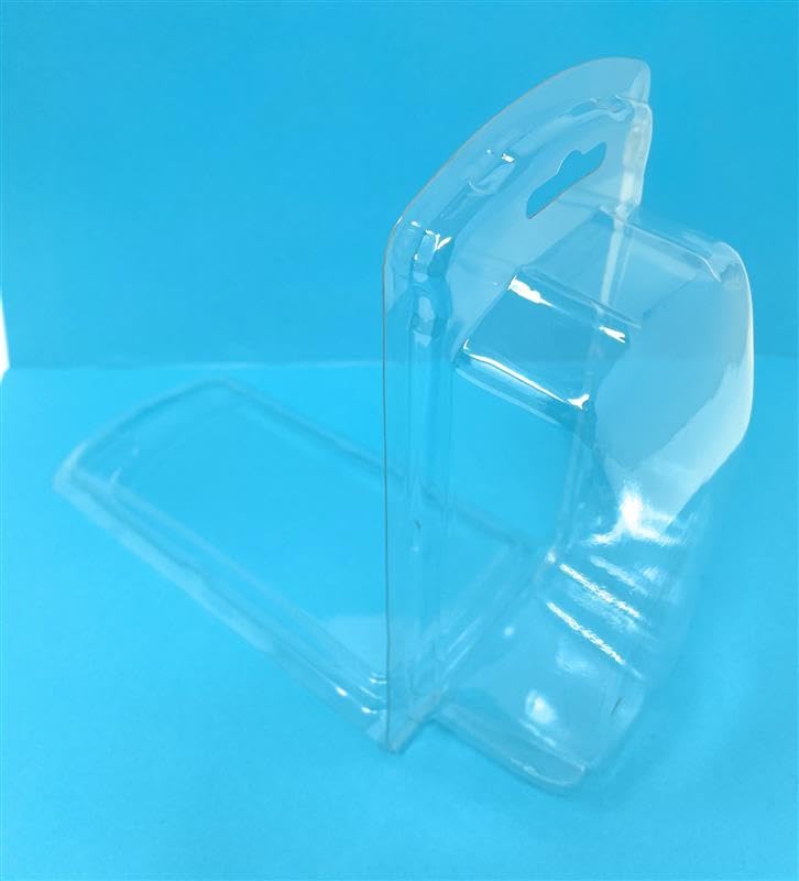 500 STÜCK *Premium* Kunststoffbox Blisterverpackung 75 x 175 x 50mm - klarsichtige Klappverpackung/Klappblister mit Euroloch