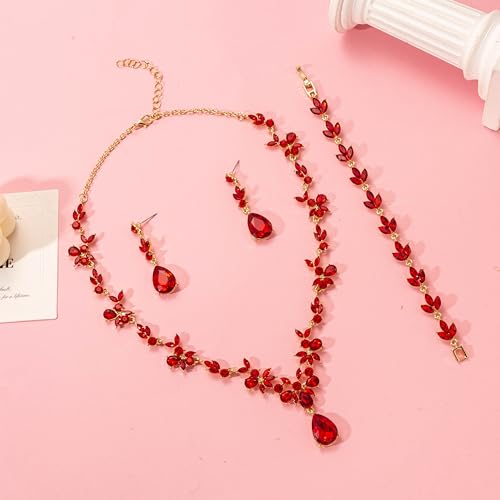 Bridal-Wedding-Elegant-Floral-Jewelry-Set-for-WomenBridesBridesmaids-Crystal-Jewelry-Set-for-Wedding-Prom-Party-Bridal-Crystal-Necklace-Earrings-Bracelet-Set