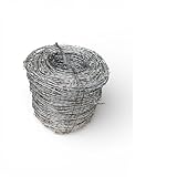 Stacheldraht Rolle, Verzinkter Stahl 1,8 1,6 mm, PVC, Silber, Grun, 250,150 m, Sicherheitszaun für Garten und Grundstück (verzinkter Stahl 250 m)