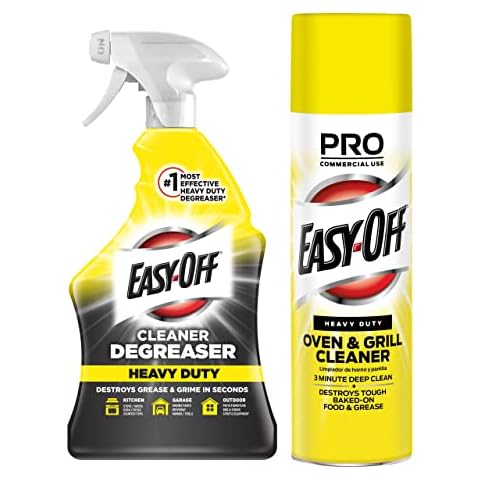 Easy-Off Heavy Duty Bundle - Destroys Baked on Food Grease - 32 Fl Oz Kitchen Degreaser and 1 Oven/Grill Cleaner 24 Fl Oz Cover