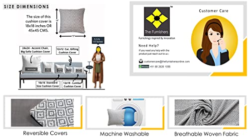 Image of Reversible 18x18 Grey Cotton Argyle Woven Pack of 1 Fashion Throw Pillow Covers Cases for Couch Sofa Home Decoration | 45x 45 cm