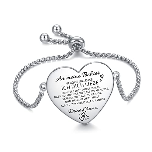 Bracelet inspirant fille en acier gravé pour lui donner de la force au quotidien