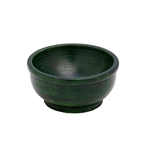 NKlaus bruciatore d'incenso verde diametro 6,5 cm ciotola decorativa in pietra ollare bruciatore d'incenso in pietra ollare 7509