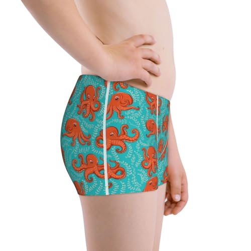 Boys' Cotton Boxer Brief Soft Underwear-Fun Octopus2