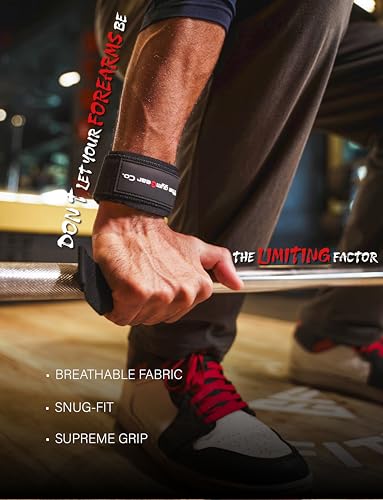 Image of The gymGear Co. Weight Lifting Straps for Gym, Powerlifting, Strength Training | For Men & Women for Fitness and Workout (Black)