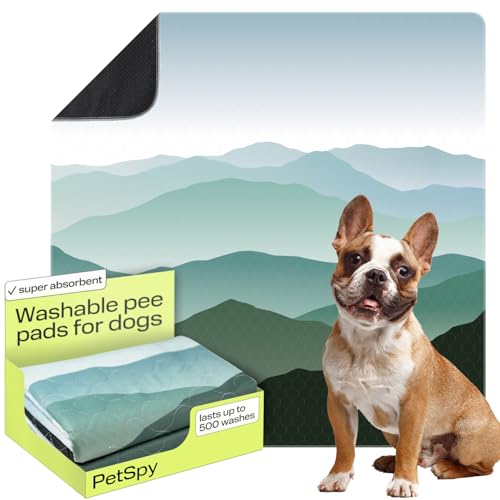 Image of PetSpy Washable Pee Pads for Dogs - Waterproof Reusable Puppy Pads No-Slip Surface - Stylish Dog Potty Training Pads Protect Against Leakage (Landscape, 1 Pack - 72 inch x 72 inch)