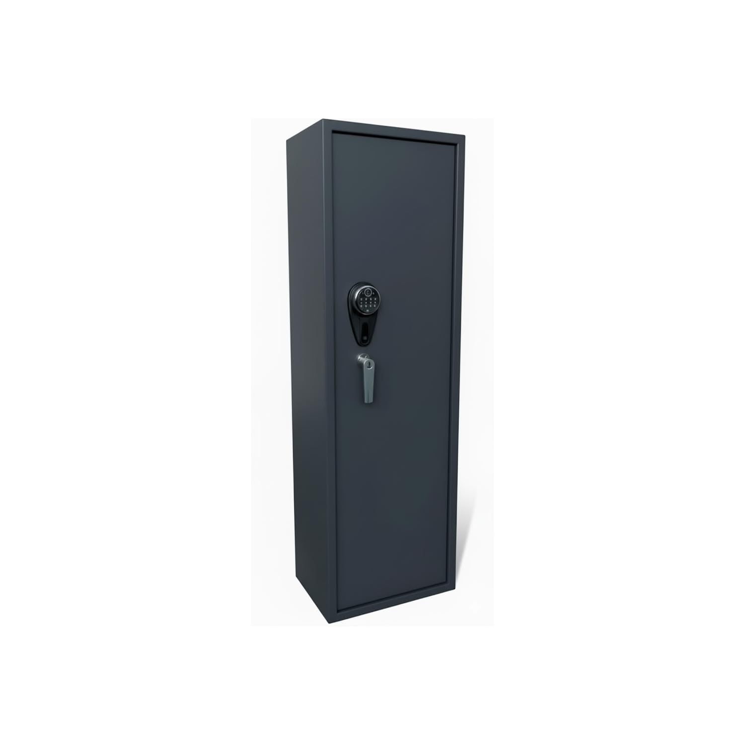 BRICOZONE Armadio Portafucili Blindato In Acciaio Con Serratura Di Sicurezza Chiusura Multipunto Vano Munizioni Antigraffio Certificato Custodia Armi Domestica Professionale Grigio Scuro (7 Posti)