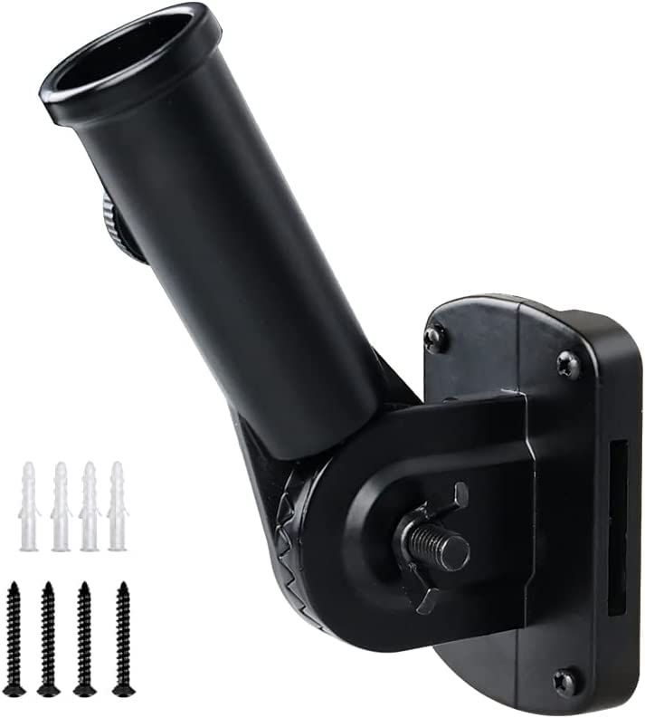 PHITRICAdjustable Flag Pole Holder, Multi-Position Mounting Flag Bracket, Heavy Duty Flag Pole Holder for Outside House, Premium Aluminum Alloy Strong Rust Free Bracket with Hardwares (Black)