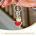 Luxshiny 6pcs Watermelon Keyring Charms Cute Cartoon Keychain Portable Fruit Pendant for Party Favors Personal Decor Eye-catching Accessory for All Ages