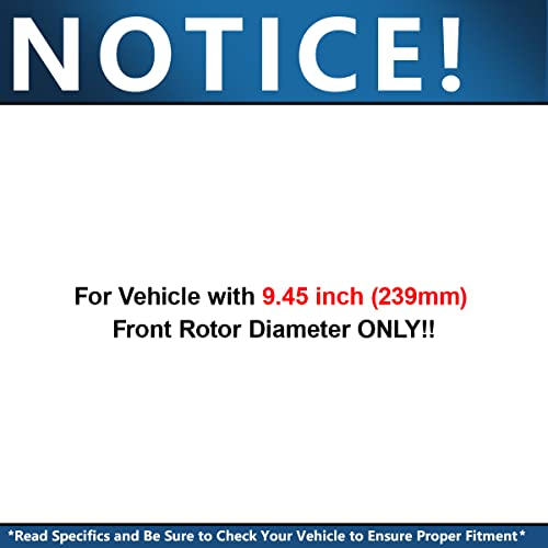 Image of Detroit Axle - Front Brake Kit for 1990-2000 Honda Civic 1990-1991 CRX | Disc Brake Rotors and Ceramic Brakes Pads Replacement 9.45 inch inch Front Rotors