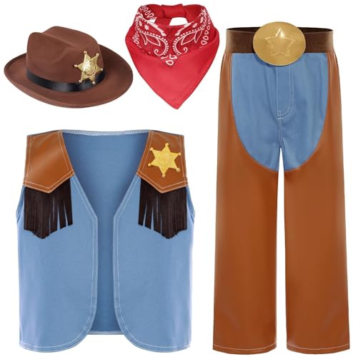 Disfraz completo de vaquero para niños 3-4 años miniatura 4