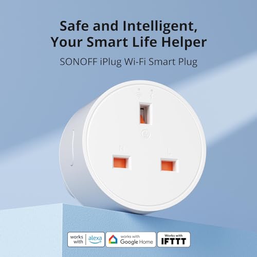 Image of SONOFF Mini Smart Plug WiFi Smart Plug with Energy Monitoring and Remote Control Programming Functions, Compatible with Alexa /Google Home and IFTTT, 2.4GHz, No Hub Required, S60TPG