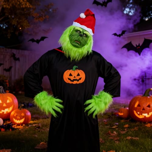 Gants Verts En Peluche Pour Adulte – Déguisement Monstre, Cosplay – Pour Noël, Saint-Patrick, Halloween