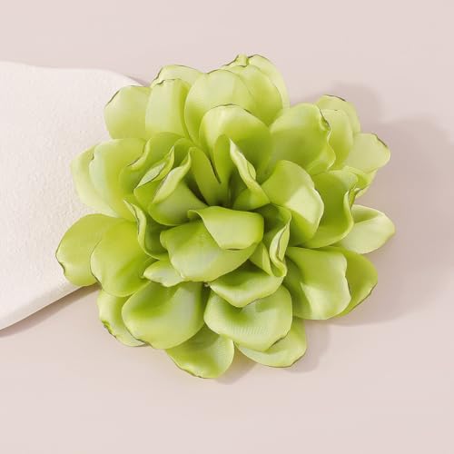 Image of Large Red Rose Flower Brooches Pins for Women Dainty Satin Fabric Brooches Big Camellia Flower Brooch Wedding Party Clothing Pin Accessory Jewelry