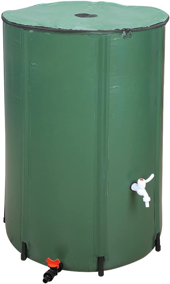 Outvita 132 Gallon Collapsible Rain Barrel, Large Garden