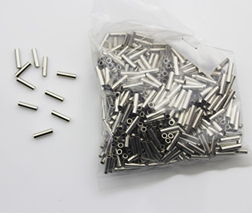 Luengo Single Barrel Crimp Sleeves, 200PCS Silver Copper Tube Fishing Line Rigging Tackle Wire Rope Clips Tube Connector Fishing Wire Sleeves (2.2mm)