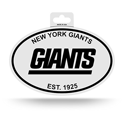 Rico Industries NFL Football New York Giants Oval Black and White Sticker