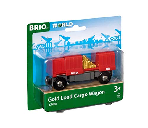 Wagon Cargo Rouge avec connexions aimantées pour circuit de train Brio